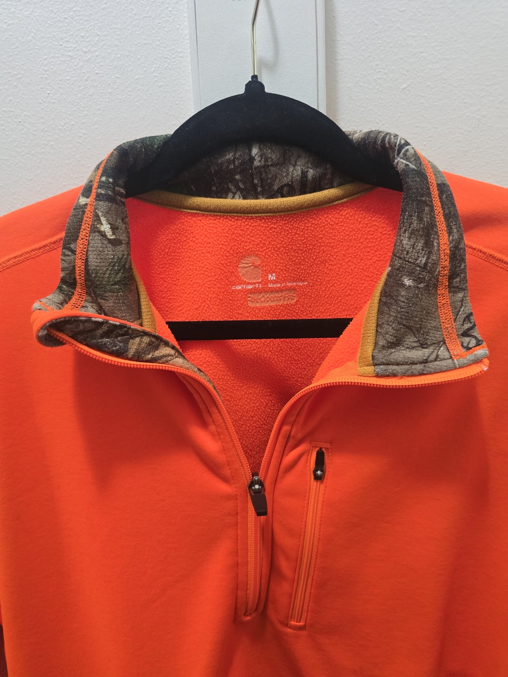 ​Carhartt Force 1/4 Zip Hunting Pullover - Blaze Orange - Picture 2 of 12